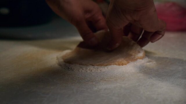 Close up slow motion video of preparing custard dough by recipe with detailed baking process in Full HD for food content