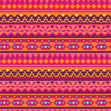 Hand drawn  abstract seamless pattern, ethnic background, aztec style - great for textiles, banners, wallpapers, wrapping - vector design