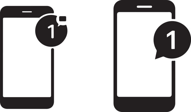 Smartphones with notification badges icon design flat vector illustration.