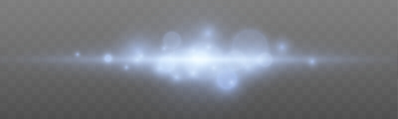 Blue glowing streak stretches horizontally with soft flares. Sparkles drift gently around the luminous line. Ideal for festive or energy-themed designs. © dedstock