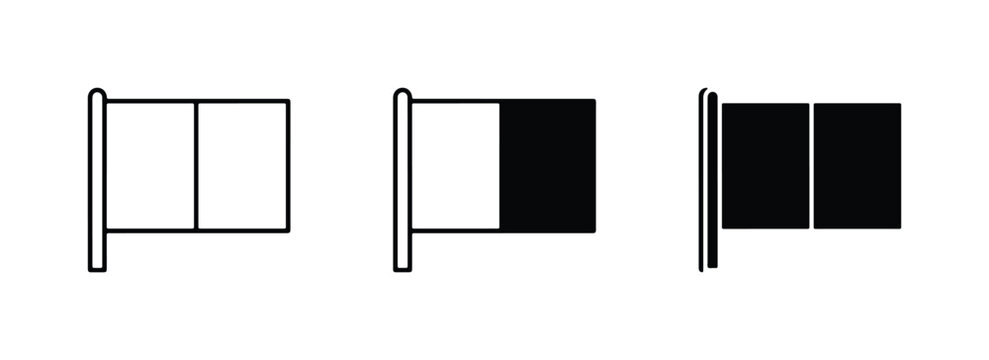 Black and White Flags, Nautical Signal Flags, Maritime Communication Icons
