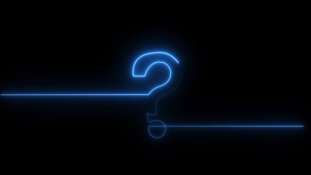 neon glowing loop Question mark sign Question mark icon asking icon animation