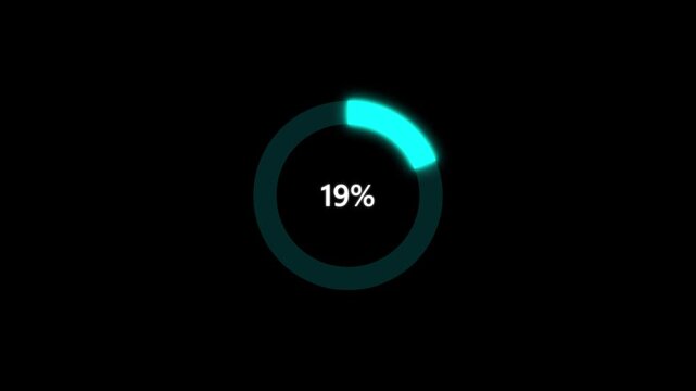 Abstract numerical counting from 0 to 38. Countdown timer from 0 to 34 seconds real time. Modern flat design of countdown animation. Circular progress