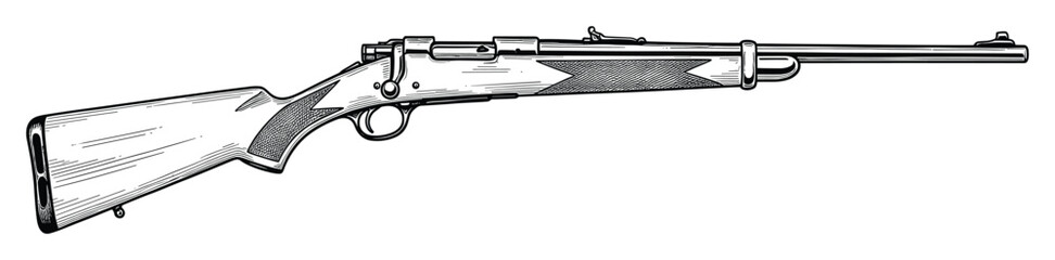 Obraz na płótnie Canvas Old fashioned bolt action rifle graphic for outdoor and shooting sports themed content