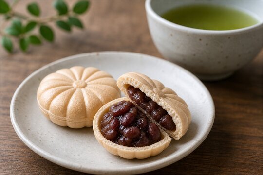 Monaka wafer sweets with red bean filling