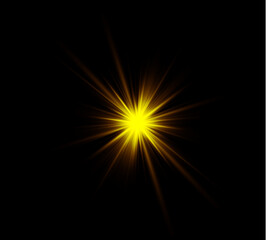 Fototapeta premium Powerful sun flare with warm abstract texture background, radiant energy burst, bright central glow, star ray illumination and modern vector design style