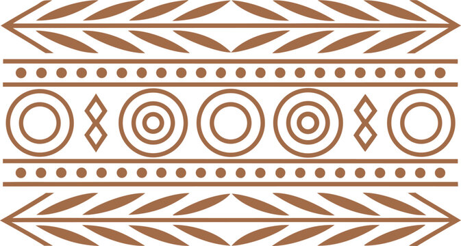 Minimalist ethnic geometric tribal pattern with circular and diamond motifs