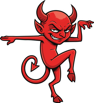 Cartoon Red Devil Dancing