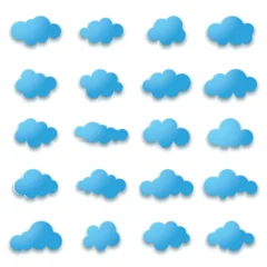 Blue Cloud set, vector illustration  © Ekler