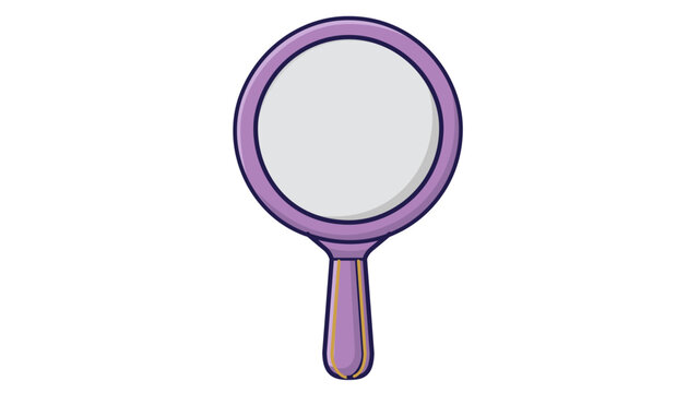 Handheld salon mirror creative colorful line vector icon featuring an editable stroke for barbershop and beauty parlor branding, professional grooming accessory illustration, adjustable line weight.