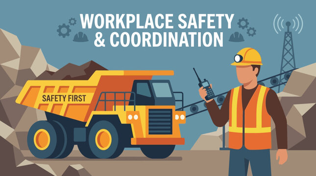 Workplace safety and coordination concept.
