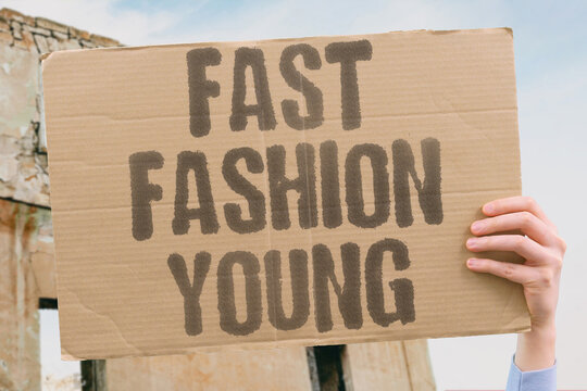 "Fast Fashion Young" Fast fashion habits form in childhood when clothes are constantly replaced. FAST. FASHION. CHILDHOOD. HABITS. REPLACED.