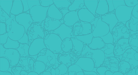 Obraz premium Abstract shapes pattern creates a seamless teal background texture with overlapping organic forms.