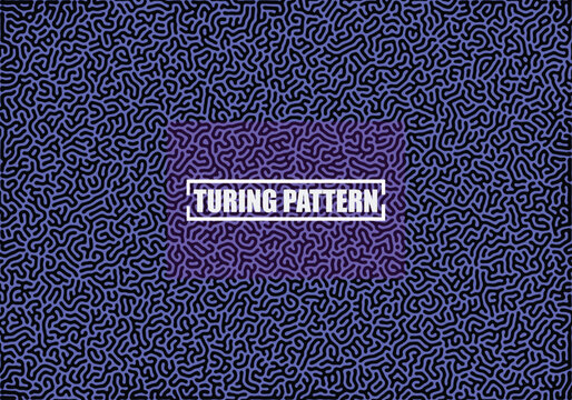 Turing pattern abstract background with purple rectangle