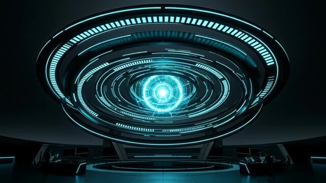 Data Network Environment with Futuristic Digital Interface