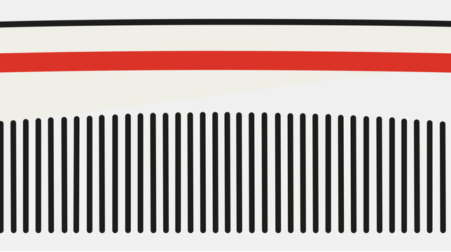 Creative vector icon illustration of a Viking bone comb with editable stroke on a white background, featuring customizable line weight for ancient Norse heritage and historical design layouts.