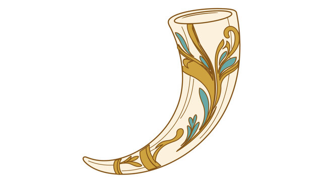 Viking drinking horn vector icon with editable stroke and customizable line weight, a colorful Norse heritage illustration featuring adjustable stroke thickness for professional graphic design.