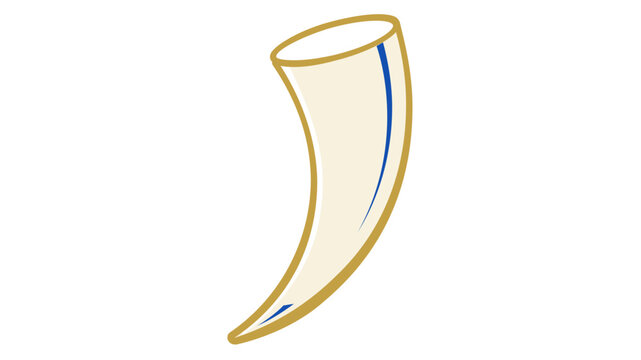 Authentic Norse drinking horn vector icon with Viking decorative patterns, a vibrant colorful line illustration of a traditional vessel isolated on white for mythology and history themed art.