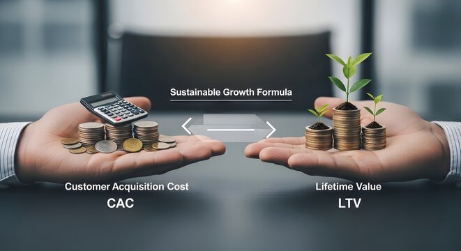 Customer Acquisition Cost And Lifetime Value Business Growth Concept