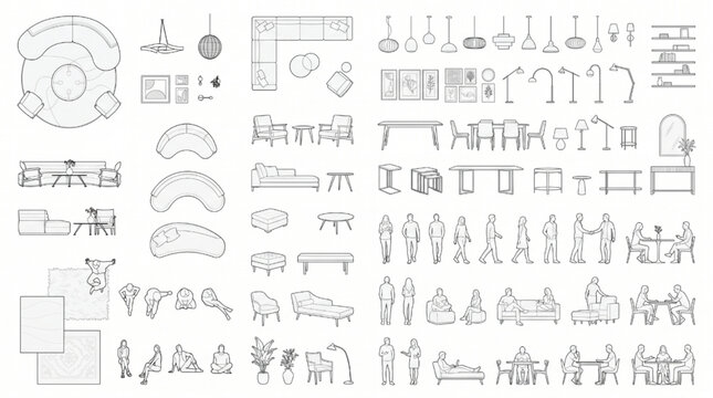 Complete Residential and Commercial CAD Blocks for Interior Design Floor Plans and Bedroom Elevations