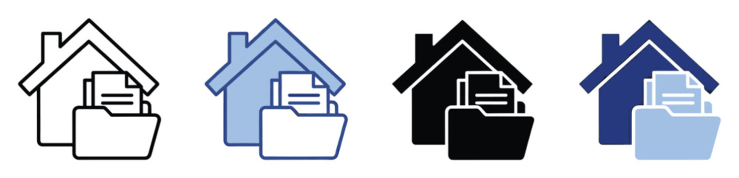 Home document folder icon for property management or personal record keeping in digital applications
