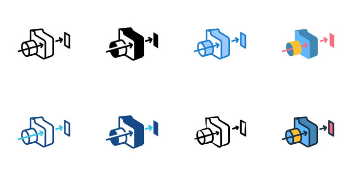 Mirrorless icons set multiple style collection. Editable stroke 
