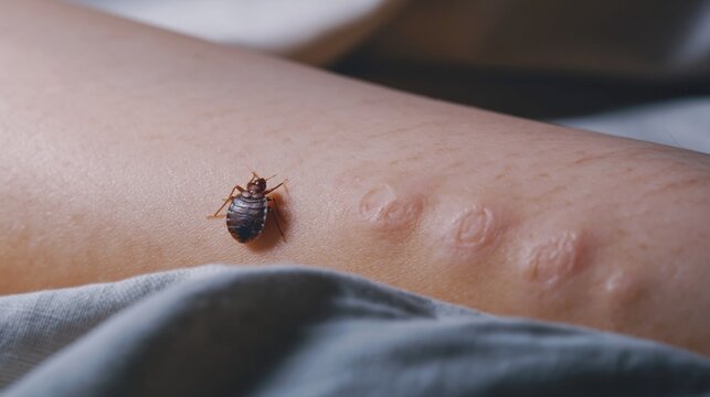 Bed Bug Infestation on Human Skin