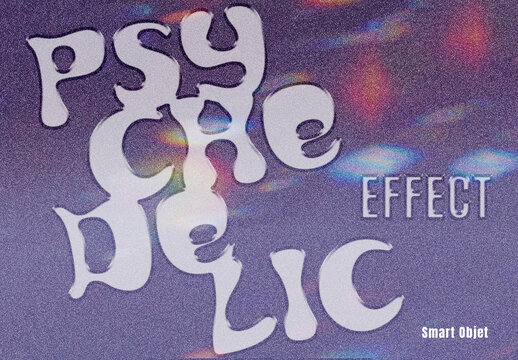 Psychedelic Retro Text Effect with Grain and Holographic Glow