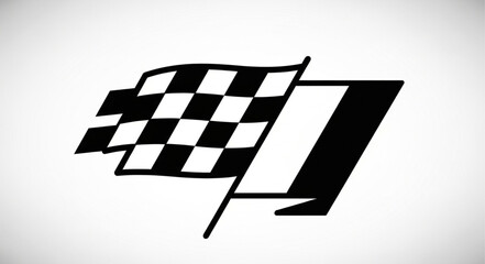 Racing Flag And Number One Symbol. © Men