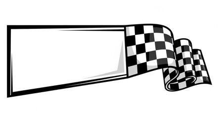 Racing Flag Banner with Blank Space for Text. © Men