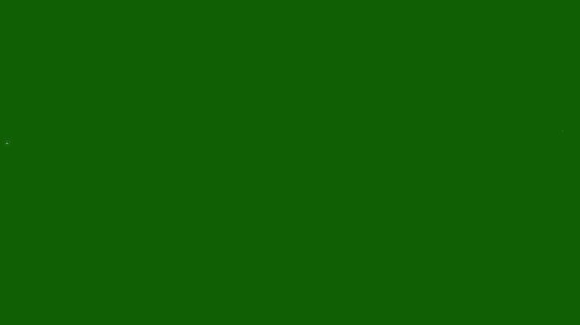 White glowing glittering stars animation on green background, magic particle trail star blinking white shining twinkle lights, bokeh glitter shimmering light effects. 4K