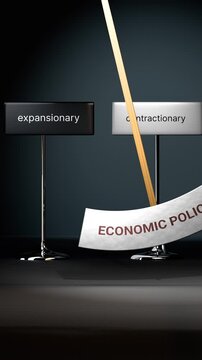 Economic policy cycles between expansionary and contractionary. Visualizing a repeated pattern of economic policy that swings between extremities: expansionary and contractionary.