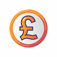 Obraz premium Pound Sterling Symbol Coin Icon