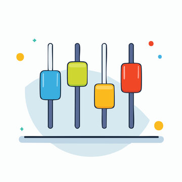 Colorful Audio Mixer Faders
