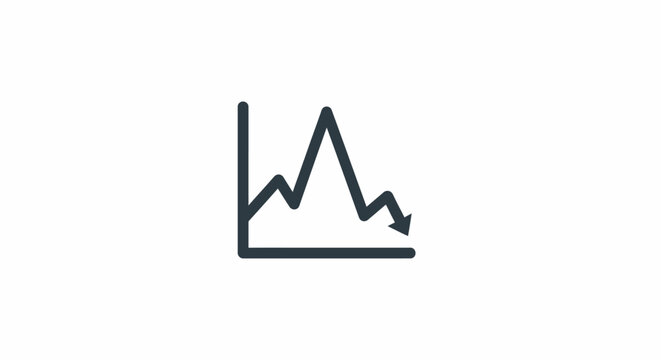 A line graph icon with a downward trend.