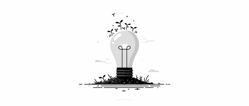 Black minimalist flower silhouette on white background nature pattern flat vector