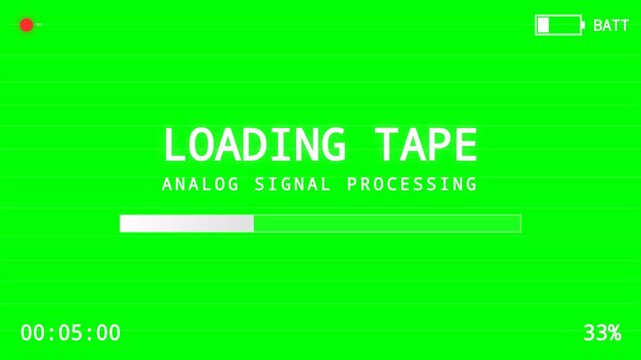 Retro VHS Tape Loading Screen Overlay with Analog Signal Processing