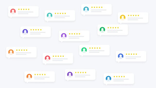 Customer Feedback Collection Displayed with Star Ratings and Avatars.