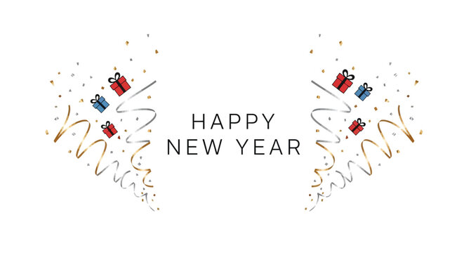 Happy New Year celebration graphic design.