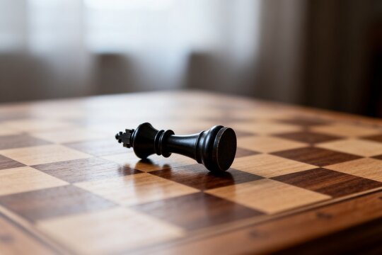 Chess piece on wooden board