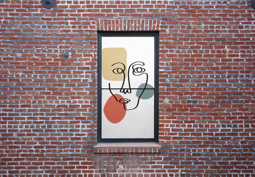 Vinyl Window in San Francisco. PSD template mockup.