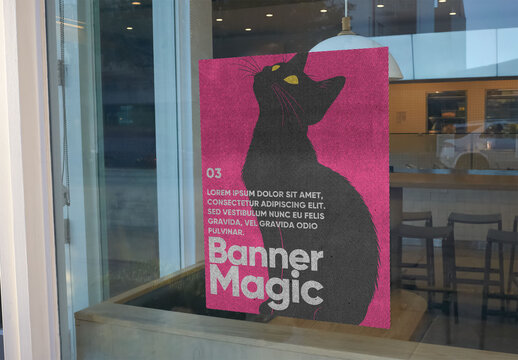 A Window Display in San Francisco. PSD template mockup.