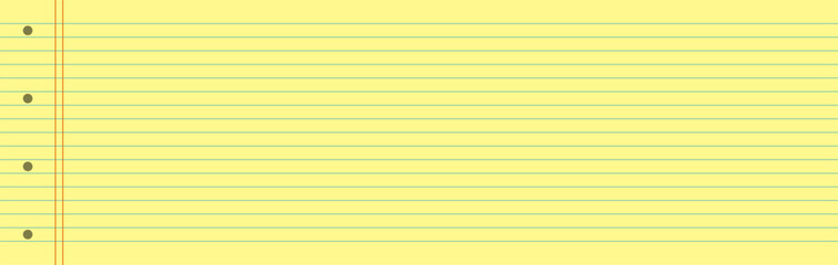 Yellow lined legal pad paper background with holes © Anastasiia