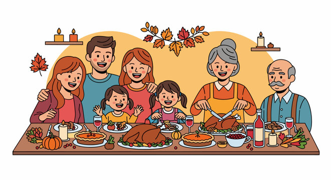 Family Thanksgiving Dinner Celebration.