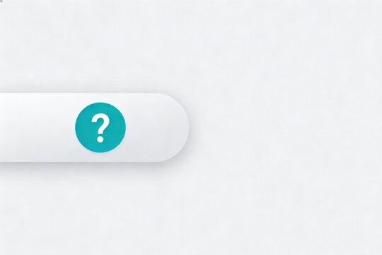 White background with teal question mark icon
