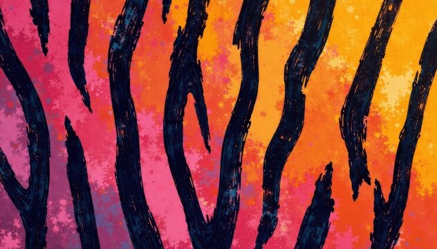 Hand-drawn tiger stripes, abstract, modern, trendy , background, wild