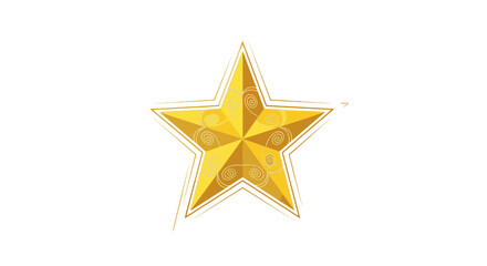 Obraz premium Golden star icon illustration isolated on white background for design elements