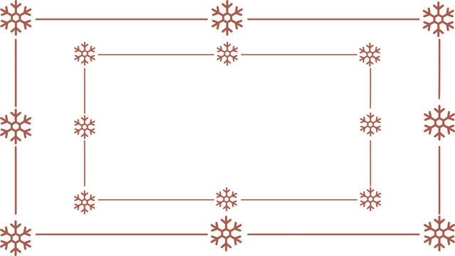 A festive snowflake border frame perfect for holiday greeting cards, winter invitations, or seasonal design projects