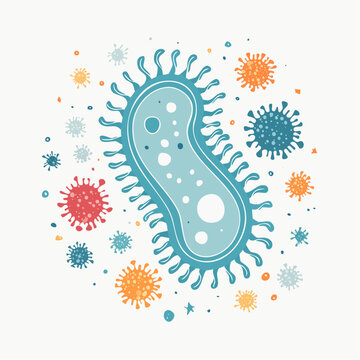 Illustration of Bacteria and Viruses