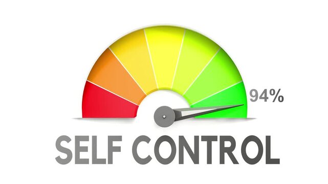 Self control meter showing high values of self control. Increasing and rising self control, reaching full, off the charts. Maximum amount of self control. No AI, made by humans for humans.